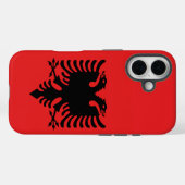 Coques Case-Mate iPhone Drapeau albanais avec aigle à deux têtes (Verso (horizontal))