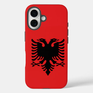 Coques iPhone 16 Drapeau albanais avec aigle à deux têtes