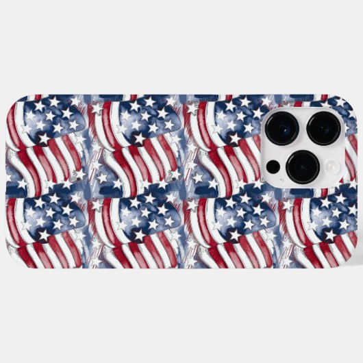Coques Case-Mate iPhone drapeau américain (Verso (horizontal))