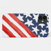 Coques Case-Mate iPhone Drapeau américain à l'aquarelle rustique Fête de l (Dos (Horizontal))