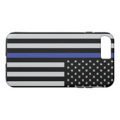 Coques Case-Mate iPhone Drapeau américain à ligne mince personnalisé (Dos (Horizontal))