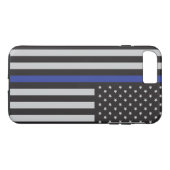 Coques Case-Mate iPhone Drapeau américain à ligne mince personnalisé (Dos (Horizontal))