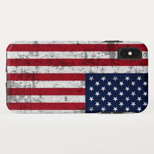 Coques Case-Mate iPhone Drapeau américain affligé (Dos (Horizontal))