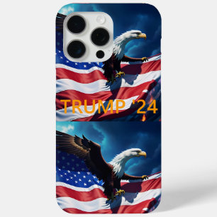 Coque iPhone 15 Pro Max Drapeau américain Aigle TRUMP 2024