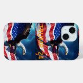 Coques Case-Mate iPhone Drapeau américain Aigle TRUMP 2024 (Verso (horizontal))