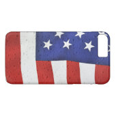 Coques Case-Mate iPhone Drapeau américain avec gouttes à pluie (Dos (Horizontal))