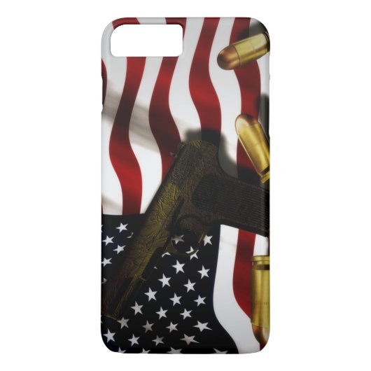 Coques Case-Mate iPhone Drapeau américain avec le pistolet (Dos)
