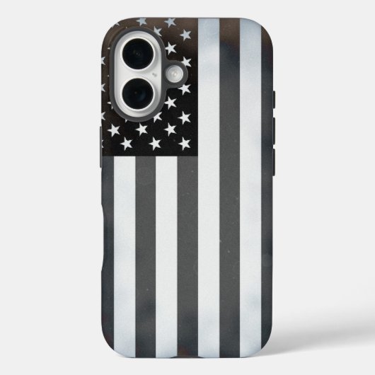 Coques Case-Mate iPhone Drapeau américain Black & White Pop Art (Verso)