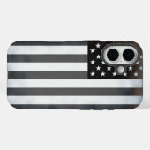 Coques Case-Mate iPhone Drapeau américain Black & White Pop Art (Verso (horizontal))