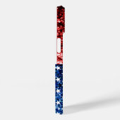 Coques Case-Mate iPhone Drapeau américain bleu faux scintillant (Verso / Droite)