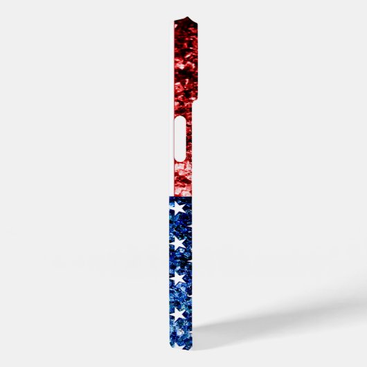 Coques Case-Mate iPhone Drapeau américain bleu faux scintillant (Verso / Droite)