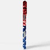 Coques Case-Mate iPhone Drapeau américain bleu faux scintillant (Verso / Droite)