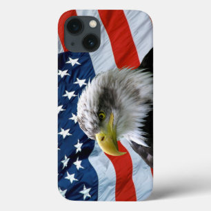 iPhone 13 Coque Drapeau américain chauve d'Eagle