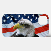 Coques Case-Mate iPhone Drapeau américain chauve d'Eagle (Verso (horizontal))