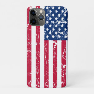 Coque iPhone 11 Pro Drapeau américain cool et patriotique en détresse