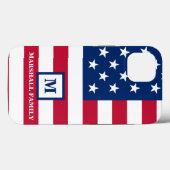 Coques Case-Mate iPhone Drapeau américain Customisé Monogramme 4 juillet (Verso (horizontal))