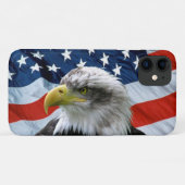 Coques Case-Mate iPhone Drapeau américain de Bald Eagle (Dos (Horizontal))