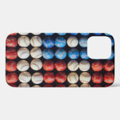 Coques Case-Mate iPhone Drapeau américain de baseball (Verso (horizontal))