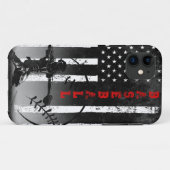 Coques Case-Mate iPhone Drapeau américain de baseball Black Art  (Dos (Horizontal))
