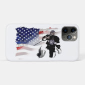 Coques Case-Mate iPhone Drapeau américain de hockey (Dos (Horizontal))