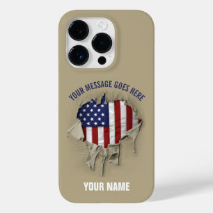 Coque Pour iPhone 14 Pro Drapeau américain déchiré, déchiré Coque-Mate