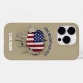 Coques Case-Mate iPhone Drapeau américain déchiré, déchiré Coque-Mate (Verso (horizontal))
