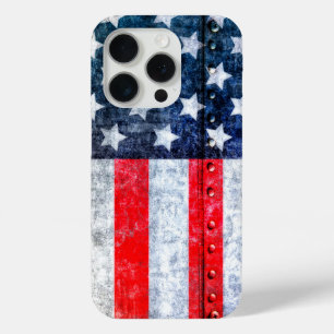 Coque iPhone 15 Pro Drapeau américain des États-Unis