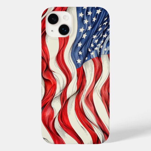 Coques Case-Mate iPhone Drapeau américain des États-Unis (Verso)