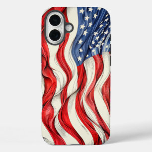 Coques iPhone 16 Plus Drapeau américain des États-Unis