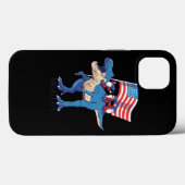 Coques Case-Mate iPhone Drapeau américain Dinosaur TRex Gno (Verso (horizontal))