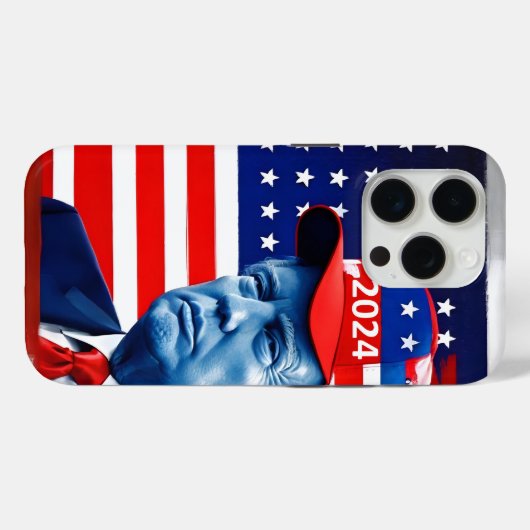Coques Case-Mate iPhone Drapeau américain Donald Trump 2024 (Verso (horizontal))