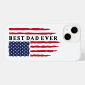 Coques Case-Mate iPhone Drapeau américain du meilleur père (Verso (horizontal))
