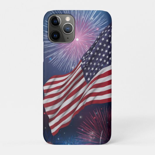 Coques Case-Mate iPhone Drapeau américain et feux d'artifice (Dos)