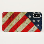 Coques Case-Mate iPhone Drapeau américain fissuré (Dos (Horizontal))