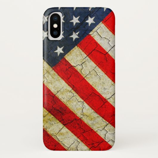 Coques Case-Mate iPhone Drapeau américain fissuré (Dos)