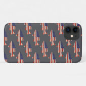 Coques Case-Mate iPhone Drapeau américain gris (Dos (Horizontal))