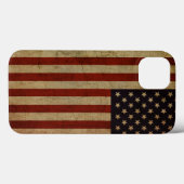 Coques Case-Mate iPhone Drapeau Américain Grunge Vintage (Verso (horizontal))