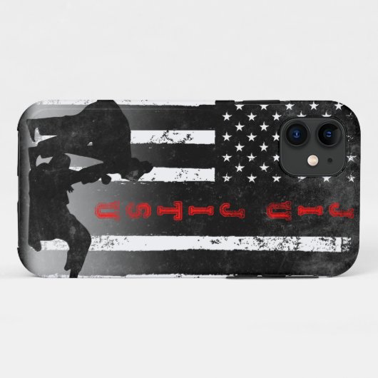 Coques Case-Mate iPhone Drapeau américain Jiu Jitsu noir (Dos (Horizontal))