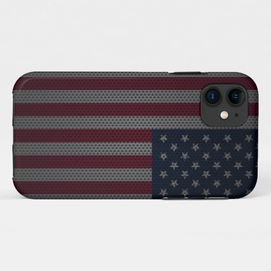 Coques Case-Mate iPhone Drapeau américain Maillage métallique (Dos (Horizontal))