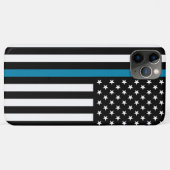 Coques Case-Mate iPhone Drapeau américain mince de Blue Line (Dos (Horizontal))