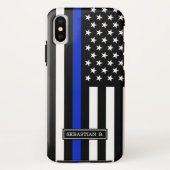 Coques Case-Mate iPhone Drapeau américain mince de Blue Line (Dos)