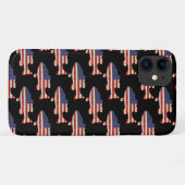 Coques Case-Mate iPhone Drapeau américain noir (Dos (Horizontal))