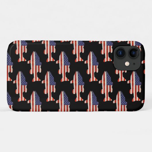 Coques Case-Mate iPhone Drapeau américain noir (Dos (Horizontal))