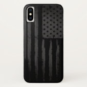 Coques Case-Mate iPhone Drapeau américain noir (Dos)