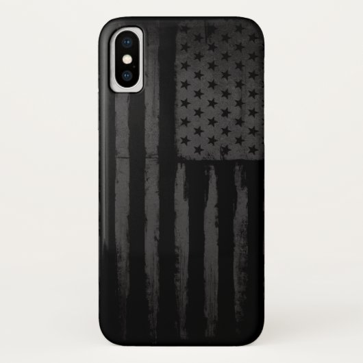 Coques Case-Mate iPhone Drapeau américain noir (Dos)