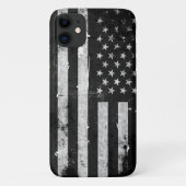 Coques Case-Mate iPhone Drapeau américain noir et blanc (Dos)