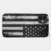 Coques Case-Mate iPhone Drapeau américain noir et blanc (Dos (Horizontal))