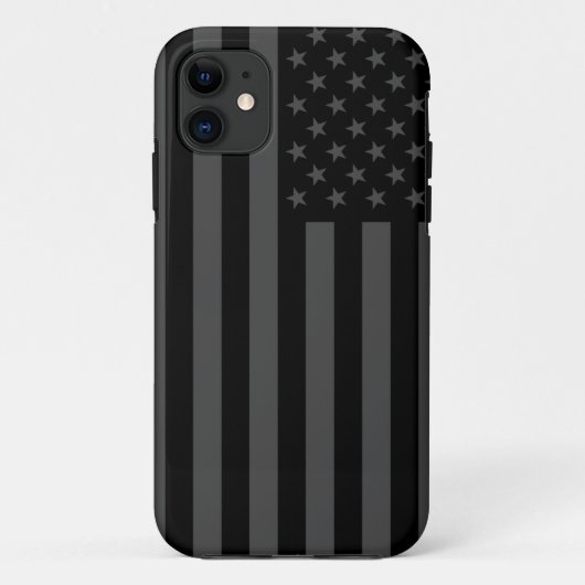 Coques Case-Mate iPhone Drapeau américain noir et gris (Dos)
