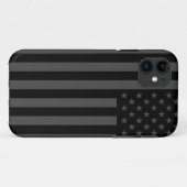 Coques Case-Mate iPhone Drapeau américain noir et gris (Dos (Horizontal))