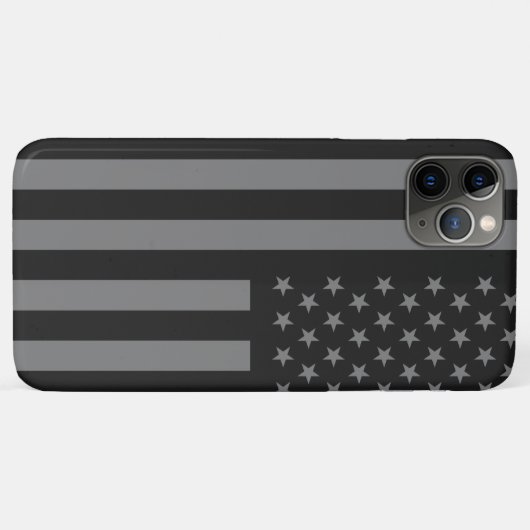 Coques Case-Mate iPhone Drapeau américain noir gris (Dos (Horizontal))